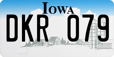 IA license plate DKR079