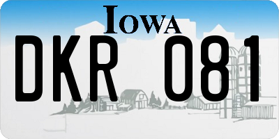 IA license plate DKR081