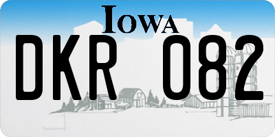 IA license plate DKR082