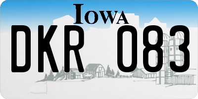 IA license plate DKR083