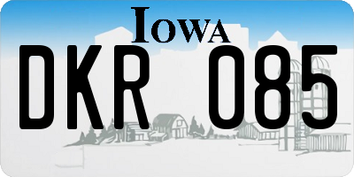 IA license plate DKR085