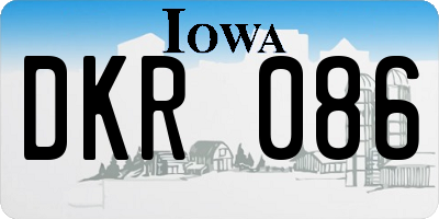 IA license plate DKR086