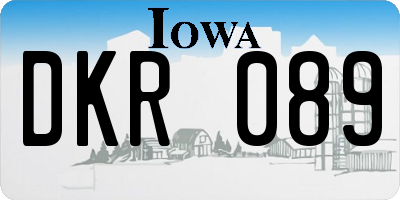 IA license plate DKR089