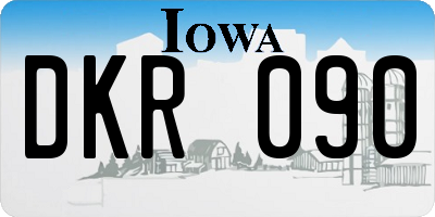 IA license plate DKR090