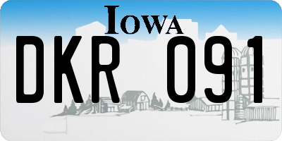IA license plate DKR091