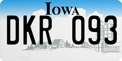IA license plate DKR093
