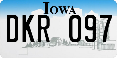 IA license plate DKR097