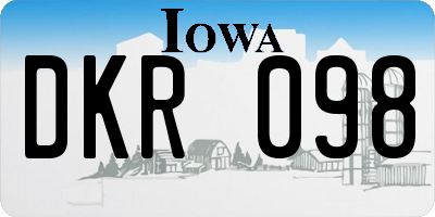 IA license plate DKR098