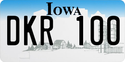 IA license plate DKR100