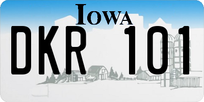 IA license plate DKR101