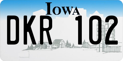 IA license plate DKR102