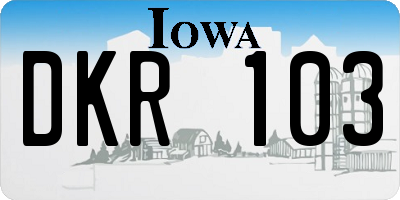 IA license plate DKR103