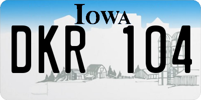 IA license plate DKR104