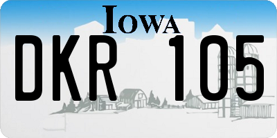 IA license plate DKR105