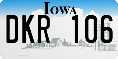 IA license plate DKR106