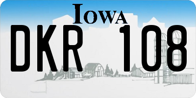 IA license plate DKR108