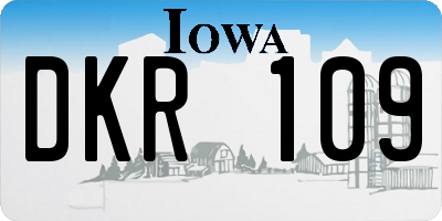 IA license plate DKR109