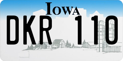 IA license plate DKR110