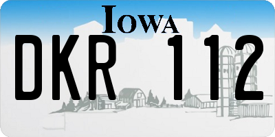IA license plate DKR112