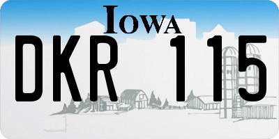 IA license plate DKR115