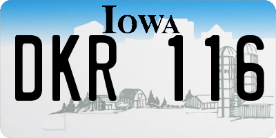 IA license plate DKR116