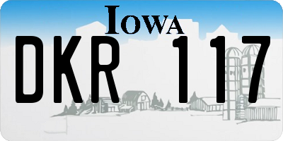 IA license plate DKR117