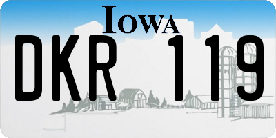 IA license plate DKR119