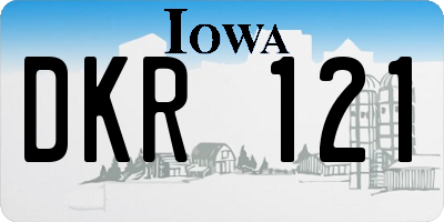 IA license plate DKR121