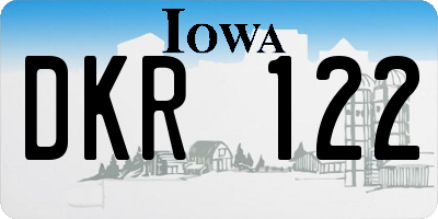IA license plate DKR122
