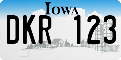 IA license plate DKR123