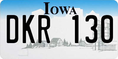 IA license plate DKR130