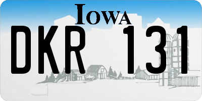 IA license plate DKR131