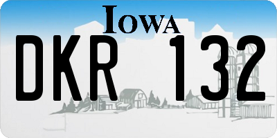 IA license plate DKR132