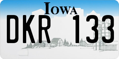 IA license plate DKR133