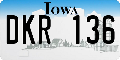 IA license plate DKR136