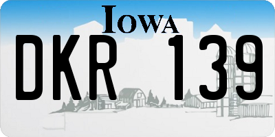 IA license plate DKR139