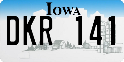 IA license plate DKR141