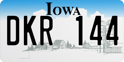IA license plate DKR144