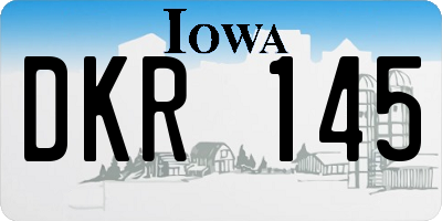 IA license plate DKR145