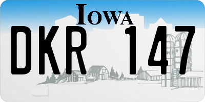 IA license plate DKR147