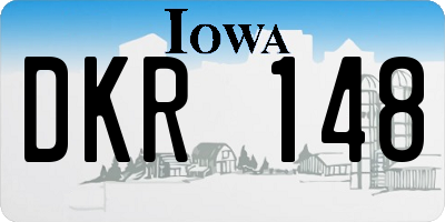 IA license plate DKR148