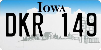 IA license plate DKR149
