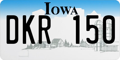 IA license plate DKR150