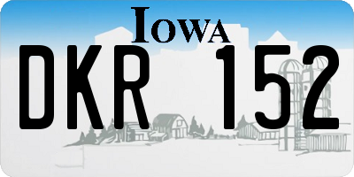 IA license plate DKR152
