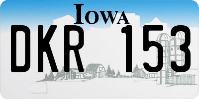 IA license plate DKR153