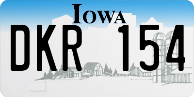 IA license plate DKR154