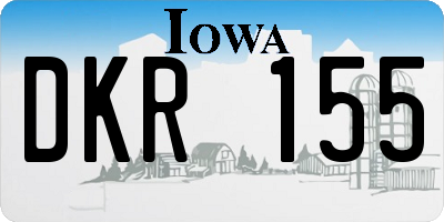 IA license plate DKR155