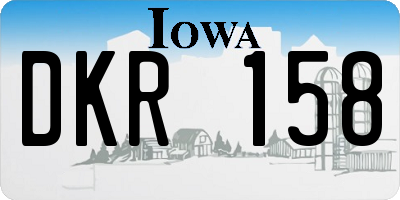 IA license plate DKR158