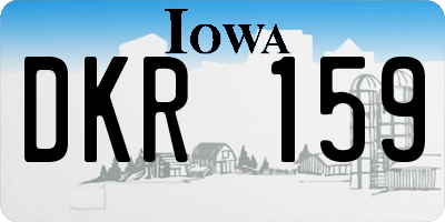 IA license plate DKR159