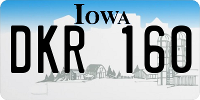 IA license plate DKR160